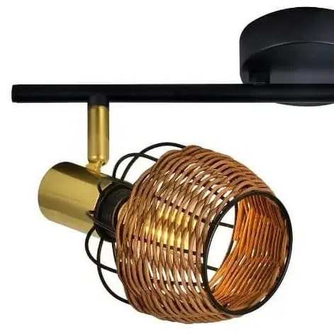 Regulowana lampa sufitowa Copa reflektorki brązowe czarne