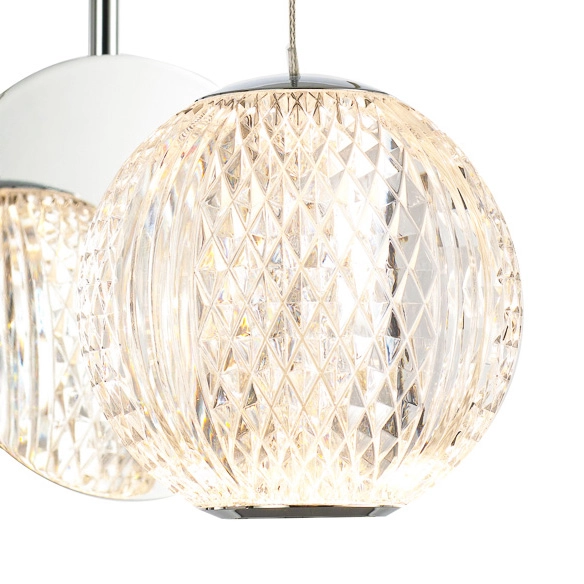 Glamour LAMPA ścienna ROSARIO WL-12220121-1A-CR Italux szklana OPRAWA kinkiet LED 4,2W 3000K kula ball chrom przezroczysta