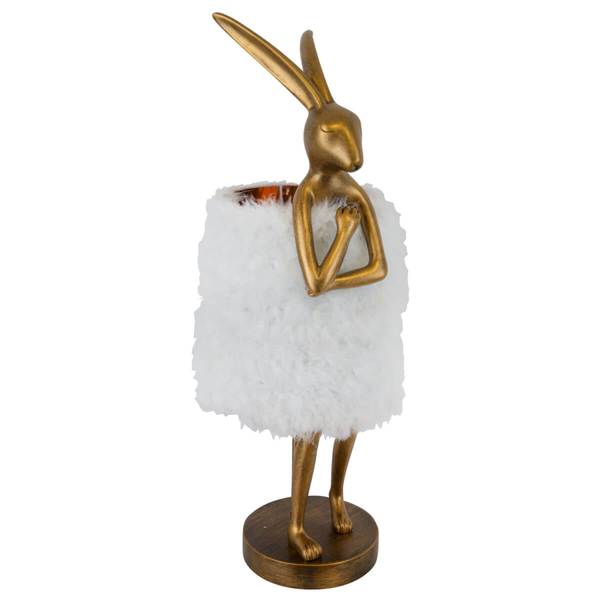 Stojąca lampka KRÓLIK Flafi TL0108-M metalowa animals biały złoty
