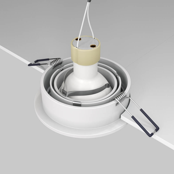 Regulowana lampa sufitowa Atom DL023-2-01W wpuszczana biały