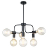 LAMPA sufitowa KRISTY MDM-3678/6 BK Italux industrialna OPRAWA metalowa żarówki bulbs loft czarna