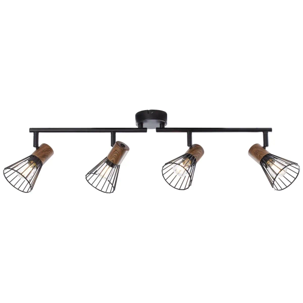 Sufitowa lampa loft Manama 78132/76 metalowa czarna drewniana