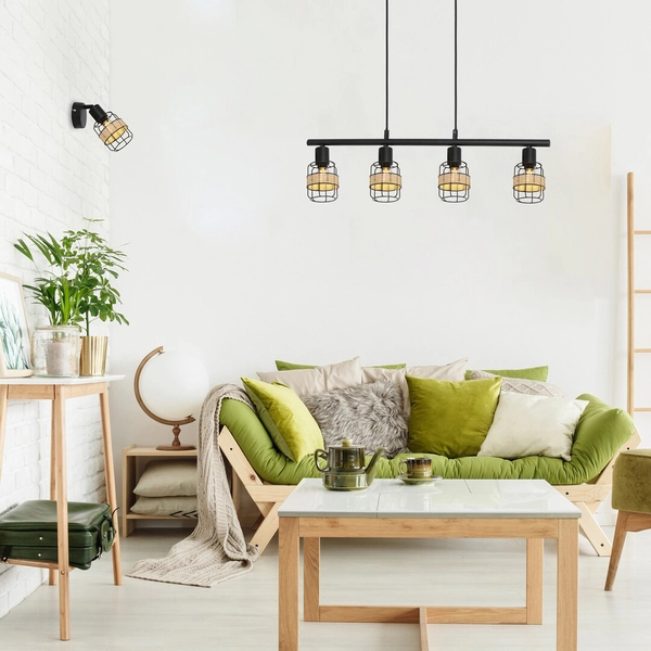 Regulowana LAMPA ścienna INDIANA 5281 Rabalux loftowy kinkiet do salonu czarny