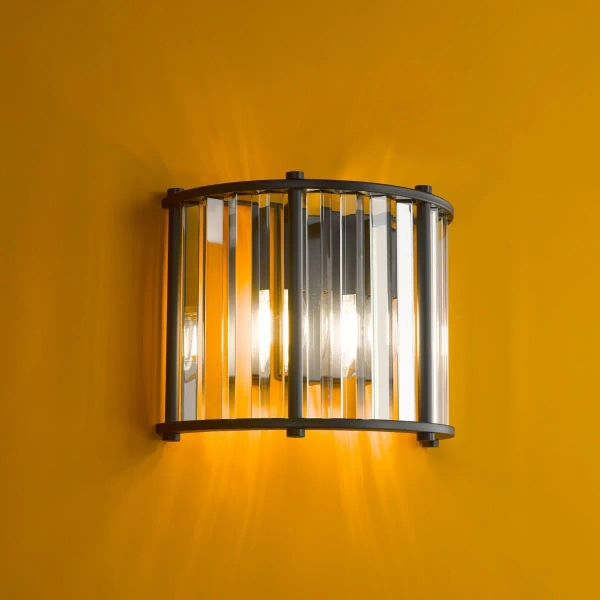 Kryształowa lampa ścienna Kiran KIR0922 glamour czarny