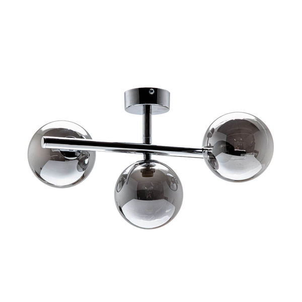 Loftowa lampa sufitowa Luna balls do salonu chrom przydymiona