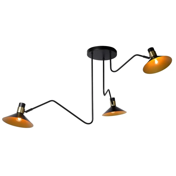 Potrójna lampa sufitowa PEPIJN 05128/03/30 Lucide regulowana czarny złoty