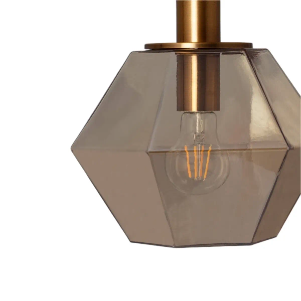 Geometryczna lampa wisząca Baciata ABR-LWS-A-BAC do sypialni bursztynowa