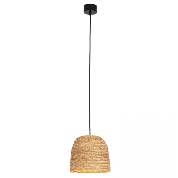 Lampa wisząca do salonu 22166 boho pleciona brązowa