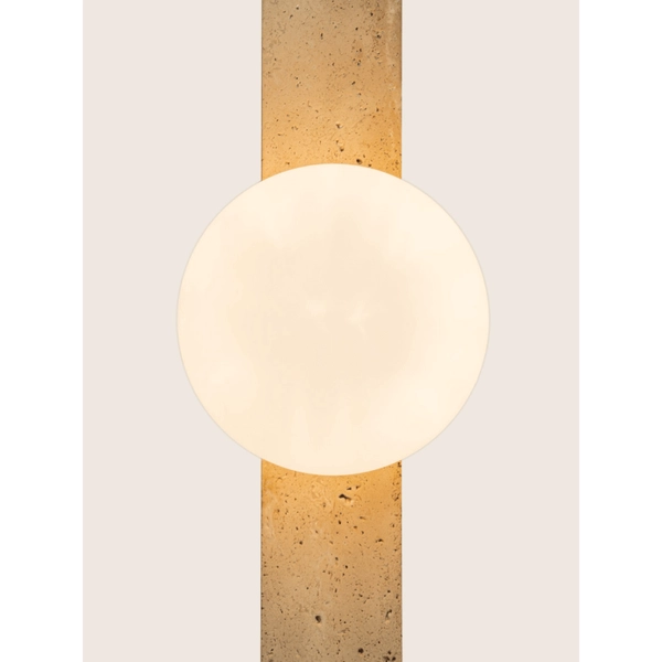 Ścienna lampa kamienna 25315 kulista okrągła biała beżowa