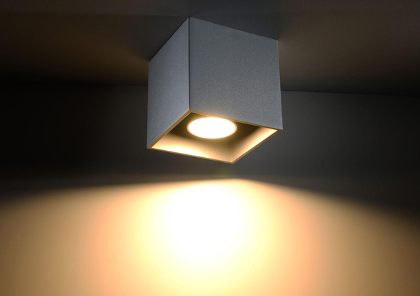 Downlight LAMPA sufitowa SL.0024 metalowa OPRAWA kostka cube szara