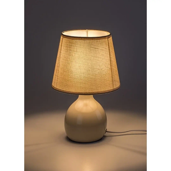 Ceramiczna lampa nocna Ingrid 74076 do czytania abażur beżowy