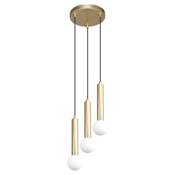 Zwisająca lampa do sypialni Filano PND-33574-3-GD tuby złote