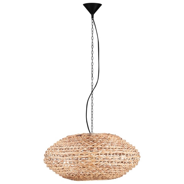 Wisząca lampa GUARDIA LE44580 do salonu ekologiczna naturalna czarna