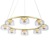 LAMPA wisząca LORELL 5390 Rabalux okrągła OPRAWA metalowa ZWIS pierścień LED 40W 3000K ring złoty przezroczysty