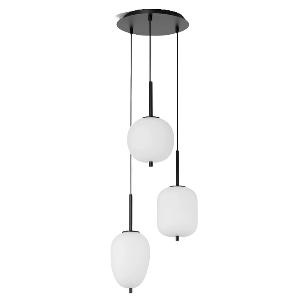 Kaskada lampa wisząca Marc LE42724 3-płomienna jadalniana czarna biała