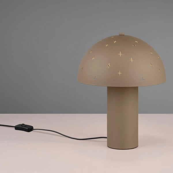 Metalowa lampka nocna Seta R51361041 gwiazdy grzybek szara