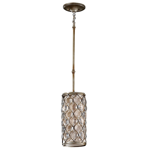 Wisząca lampa kryształowa Lucia FE-LUCIA-P-D tubka glamour srebrna