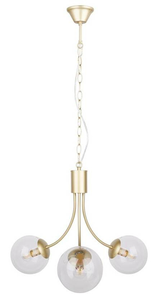 Złota lampa wisząca Dani szklane kule do jadalni nad stół