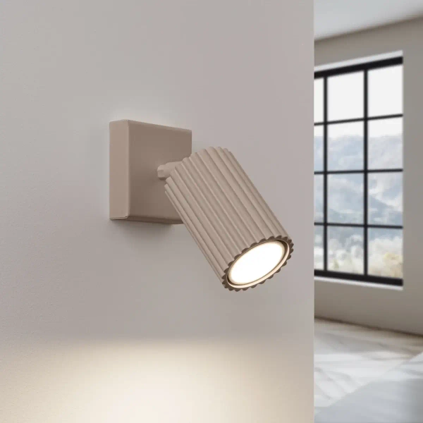 Lampa ścienna z regulacją KARBON SL.1761 tuba ryflowana kaszmirowa