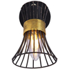 Rustykalna LAMPA ścienna PURRA 54814-1 Globo kinkiet OPRAWA metalowa klatka druciana czarna złota