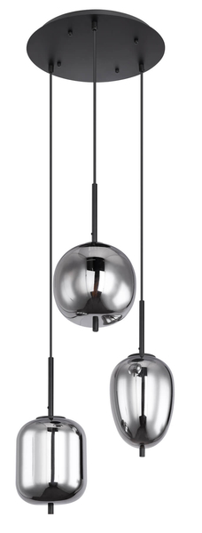 Lampa wisząca Blacky 15345-3 nad stół czarna przydymiona