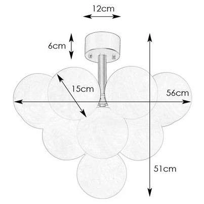 Sufitowa LAMPA modernistyczna MERLOT 107913 Markslojd plafon OPRAWA szklane kule balls czarne białe