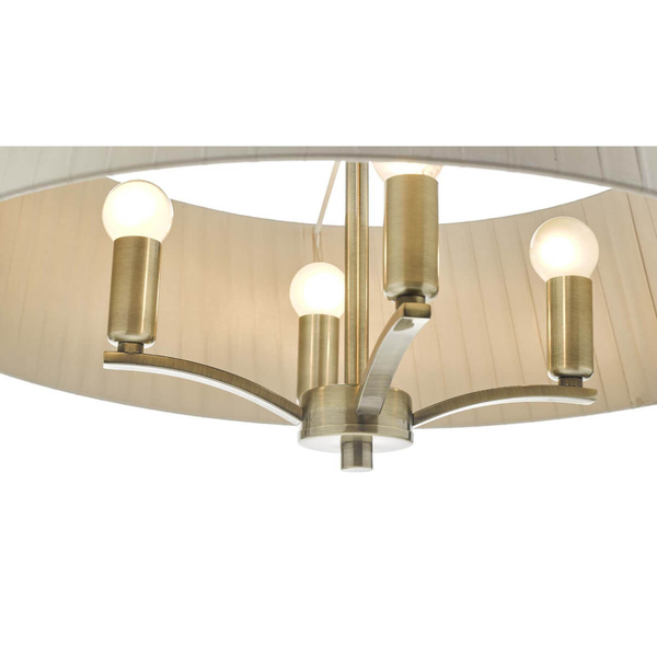Plisowana lampa wisząca Cristin CRI0429 Dar Lighting mosiądz biała