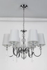 Wisząca lampa glamour do salonu CHARLOTTE P0109 metal tkanina chrom