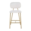 Tapicerowane krzesło barowe Xenia S4522 Richmond Interiors mosiądz biały