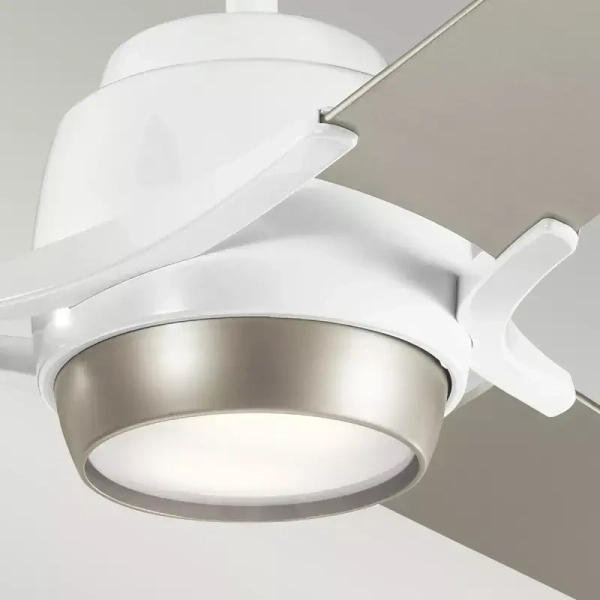 Sufitowy wiatrak Zeus srebrny biały KLF-ZEUS-60-WHT 13W 4000K
