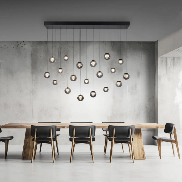 Molekułowa lampa wisząca E-POPUP czarna szara 2589-15 19x3W 2200-5000K