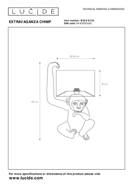 Dekoracyjna lampa stołowa Chimp 10502/81/30 Lucide małpka monkey czarna złota