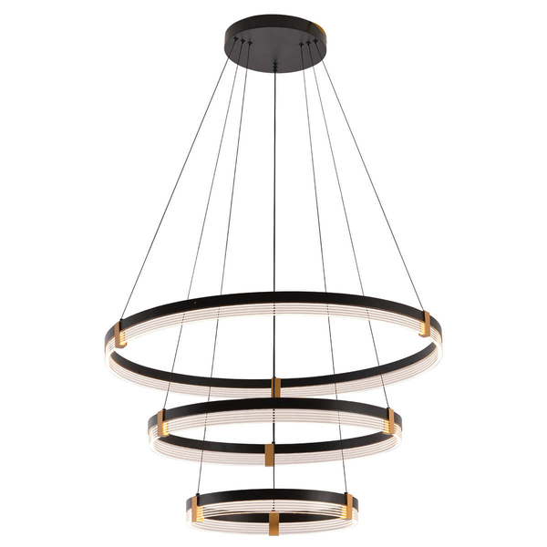 Lampa wisząca Plum LP-0407/3P BK LED 24-40W 3000-6000K metalowa czarna