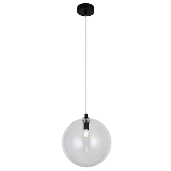 Pojedyncza lampa wisząca BUBBLES AZ5918+AZ5958 kula czarna przezroczysta