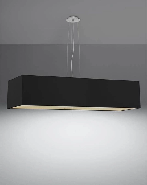 Abażurowa lampa wisząca SL.0782 prostokątna nad stół czarna