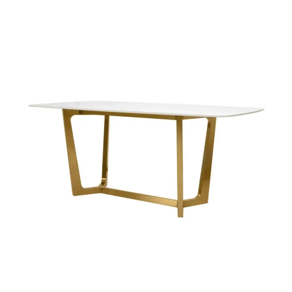 Stół do jadalni ODEON biały złoty KH1501100241 ceramiczny szer. 180 cm