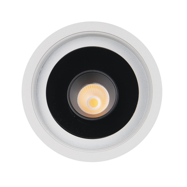 Zestaw biały wpust Galexo H0106 + RH0106/H0107 BLACK Maxlight LED 7W 3000K pierścień czarny
