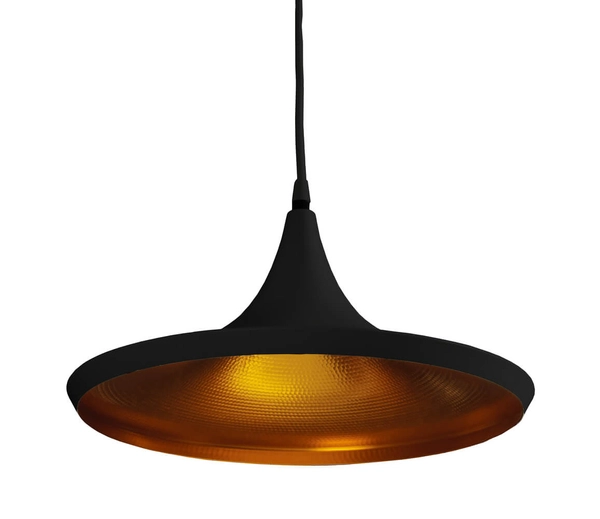 Industrialna lampa wisząca Chink do pokoju czarna złota