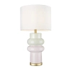Lampa stołowa ASCOT różowa beżowa ceramiczna metalowa art deco na komodę T01729BR-WH