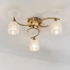 Sufitowa lampa do salonu szklana Boyer BOYER-3AB mosiądz przezroczysty