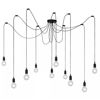 Wisząca lampa industrialna Fix Multiple pająk czarny