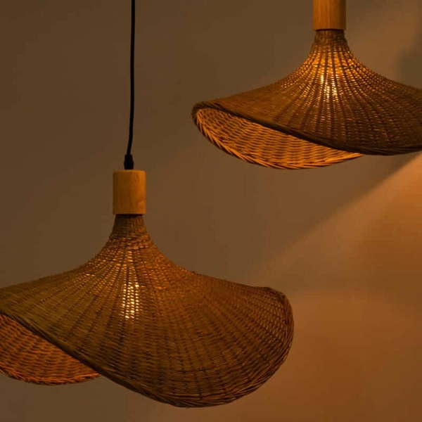 Wisząca lampa Boho ABR-LWS-BH40-3XE27 Abruzzo kapelusze japandi beżowa