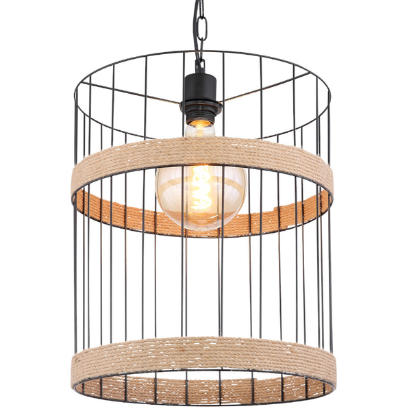 Skandynawska LAMPA wisząca HALIA 15673H1 Globo tuba OPRAWA metalowa ZWIS okrąły loftowy brązowy czarny