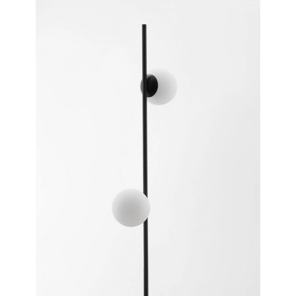 Podłogowa lampa do salonu Abala LE43312 LED 16W 3000K szklana biała czarna