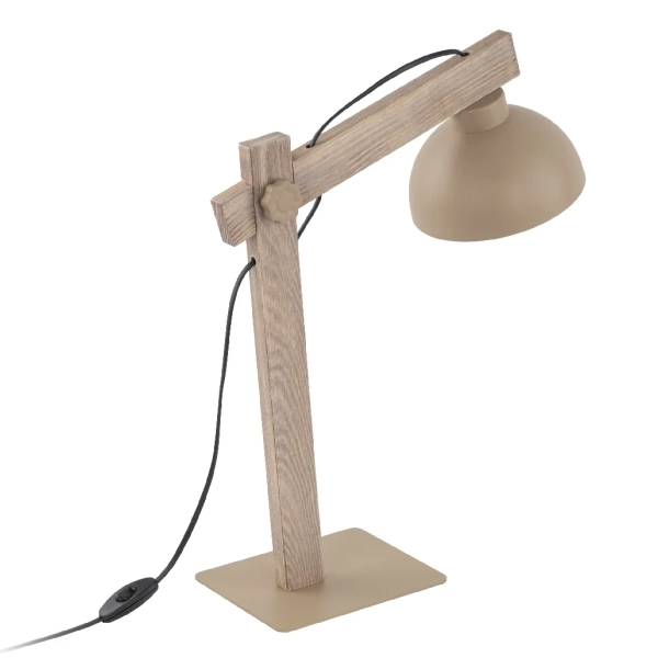 Ekologiczna biurowa lampa Oslo Sabia 16129 drewniana do czytania beżowy