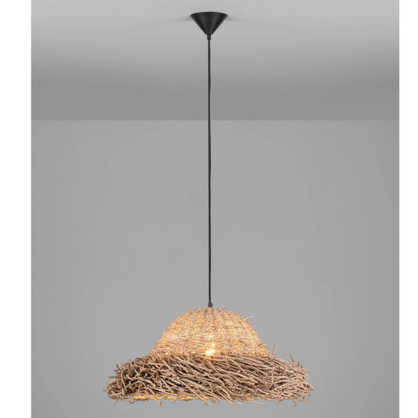 Wisząca lampa z trawy morskiej ALLENDE LE44491 boho beżowy