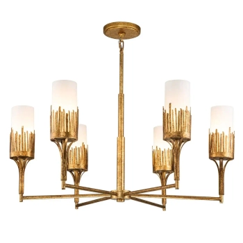 Żyrandol zwisający nad łóżko Sawgrass QN-SAWGRASS-6-DG-O do sypialni złoty