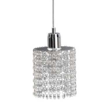 LAMPA wisząca KET538 metalowa OPRAWA glamour ZWIS na listwie chrom srebrny