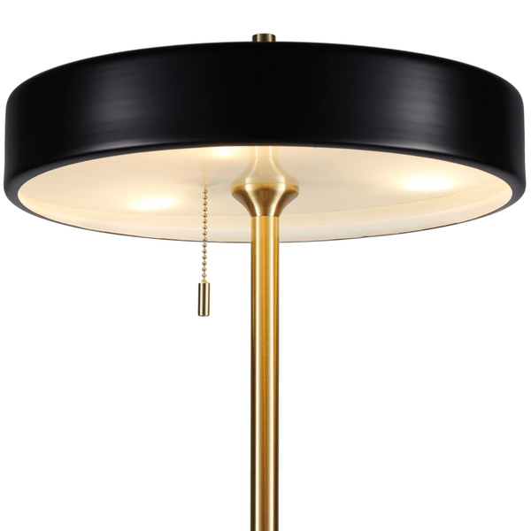 LAMPA podłogowa KKST-MF8872 BLACK okrągła OPRAWA metalowa czarna złota