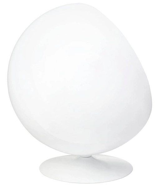 Salonowy fotel stojący Ball z niebieską poduszką biały